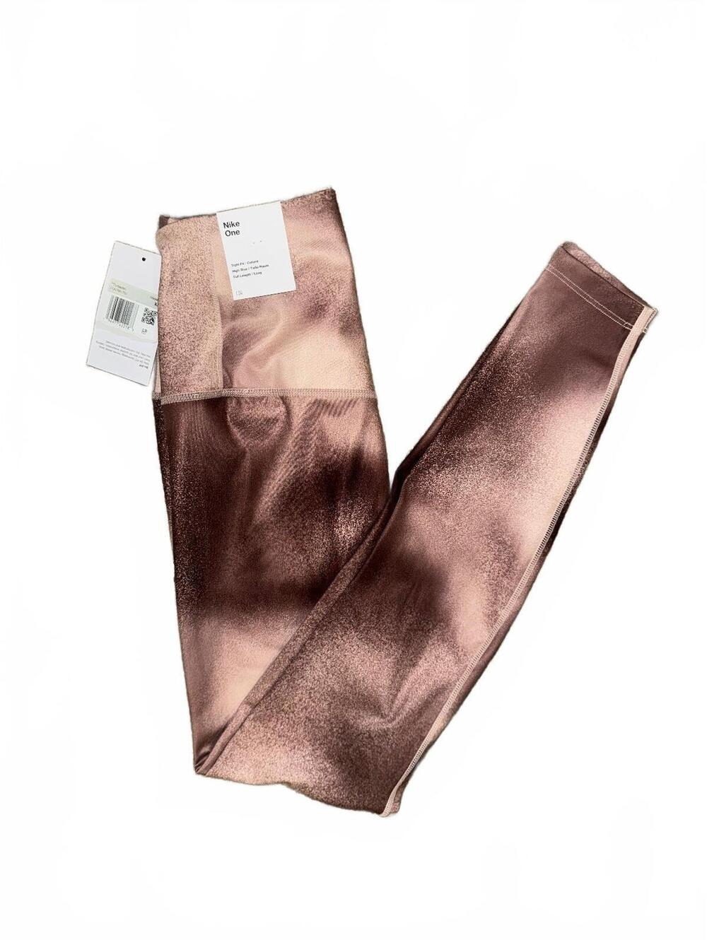 Nike Dri-Fit tan and burgundy leggings Size XS new with tags
